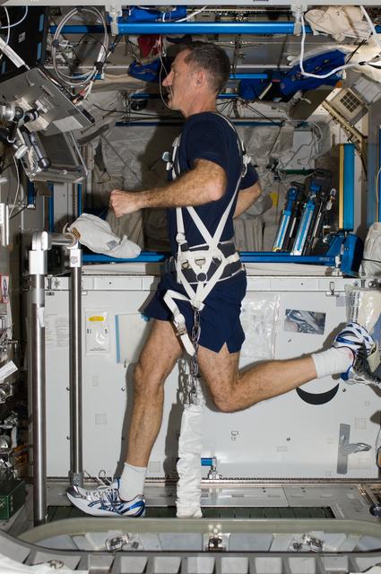 NASA image: Burbank exercises on the T2 COLBERT