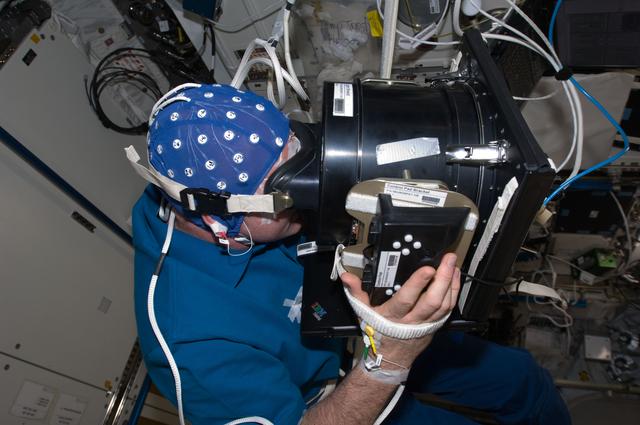 NASA image: Kuipers during first orbital NEUROSPAT Session in the Columbus Module