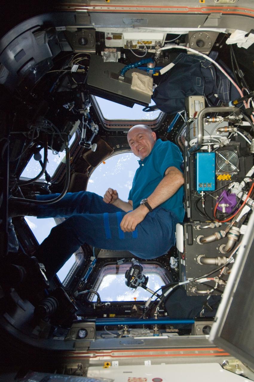 ISS030-E-032207 (2 Jan. 2012) --- European Space Agency astronaut Andre Kuipers, Expedition 30 flight engineer, enjoys the view of Earth from the windows in the Cupola of the International Space Station.