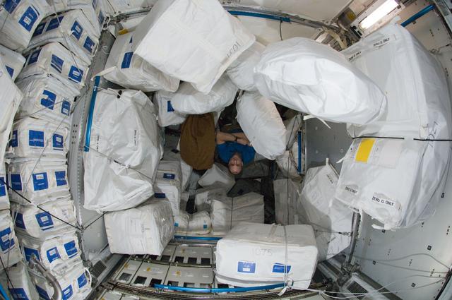 NASA image: Pettit works with CTBs in the PMM