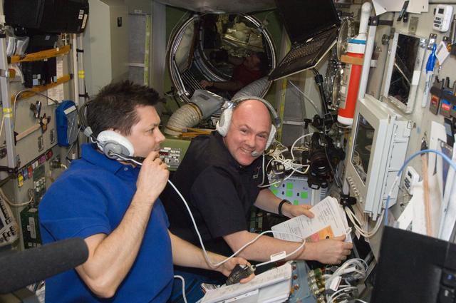 NASA image: Kuipers and Kononenko during ATV Approach and Docking
