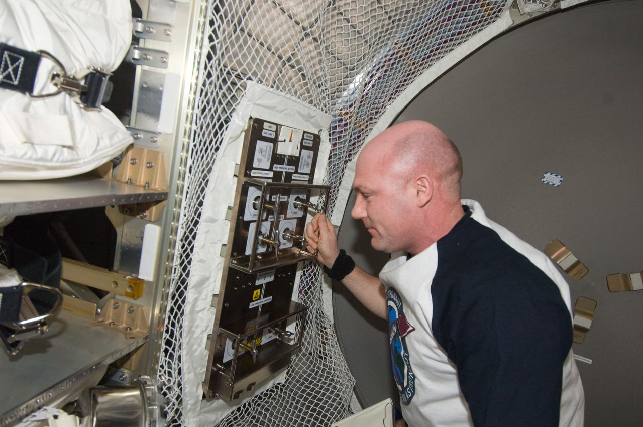 ISS030-E-210810 (6 April 2012) --- European Space Agency astronaut Andre Kuipers, Expedition 30 flight engineer, configures the Gas Control Panel (GCP) in the Automated Transfer Vehicle (ATV-3) currently docked with the International Space Station.