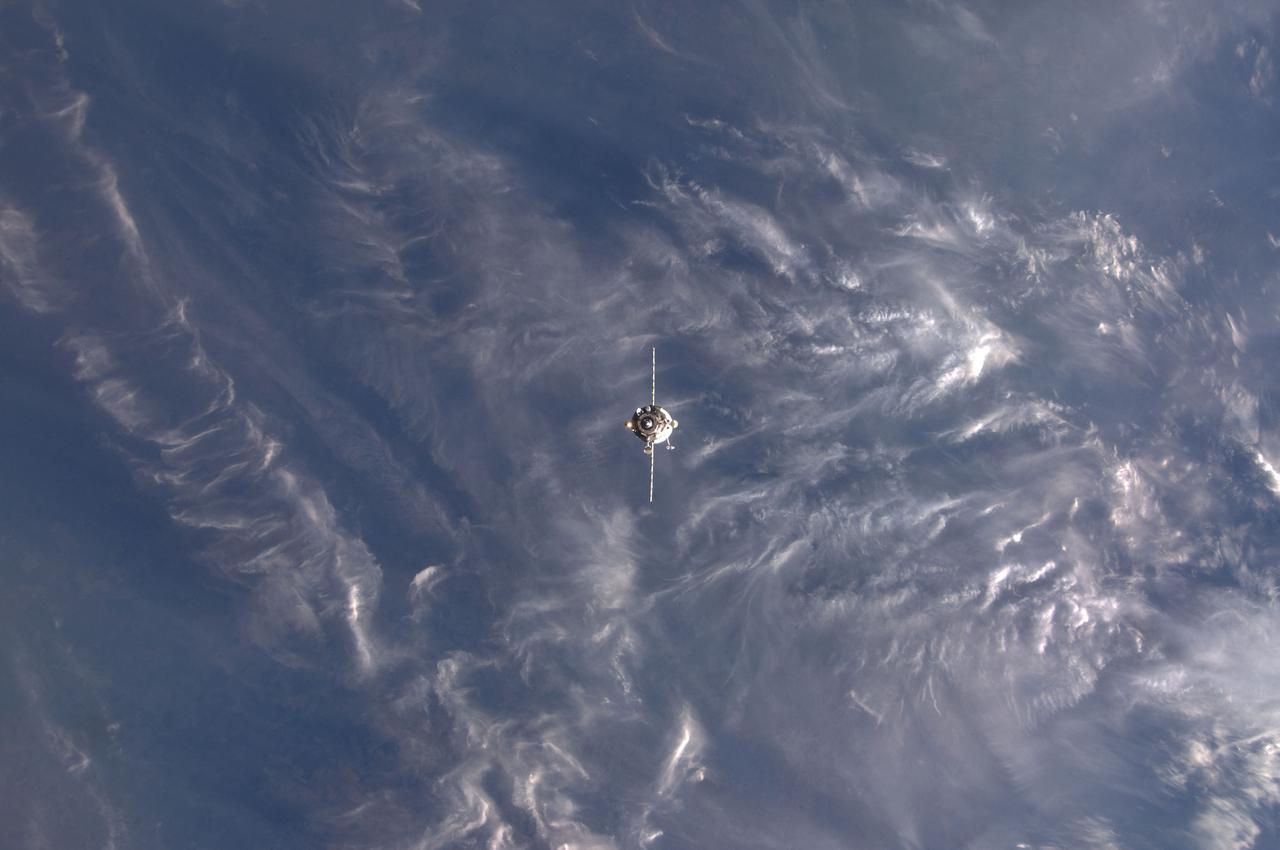 ISS030-E-241389 (22 April 2012) --- An unpiloted ISS Progress resupply vehicle approaches the International Space Station, carrying 2.8 tons of food, fuel and supplies. The cargo delivery includes 1,988 pounds of propellant, 110 pounds of oxygen and air, 926 pounds of water and 2,703 pounds of spare parts, resupply items and experiment hardware for the residents of the space station. Progress 47 docked to the station’s Pirs Docking Compartment at 10:39 a.m. (EDT) on April 22, 2012.