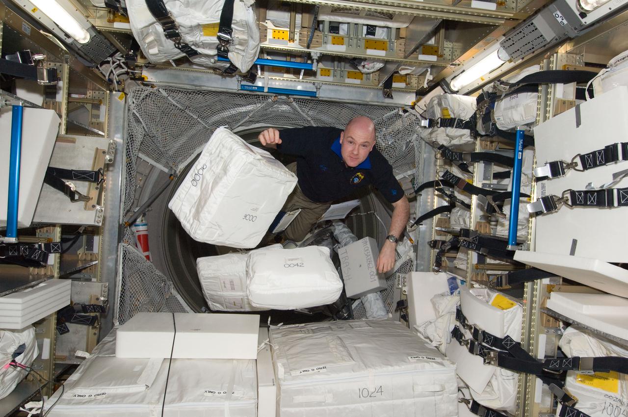 ISS031-E-084591 (15 May 2012) --- European Space Agency astronaut Andre Kuipers, Expedition 31 flight engineer, is pictured during cargo operations in ESA?s "Edoardo Amaldi" Automated Transfer Vehicle-3 (ATV-3) currently docked with the International Space Station.