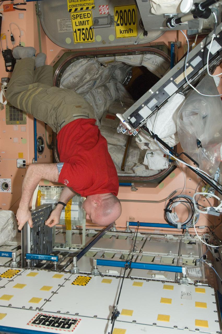 ISS031-E-084710 (15 May 2012) --- European Space Agency astronaut Andre Kuipers, Expedition 31 flight engineer, works with intravehicular activity (IVA) tools in the Unity node of the International Space Station.