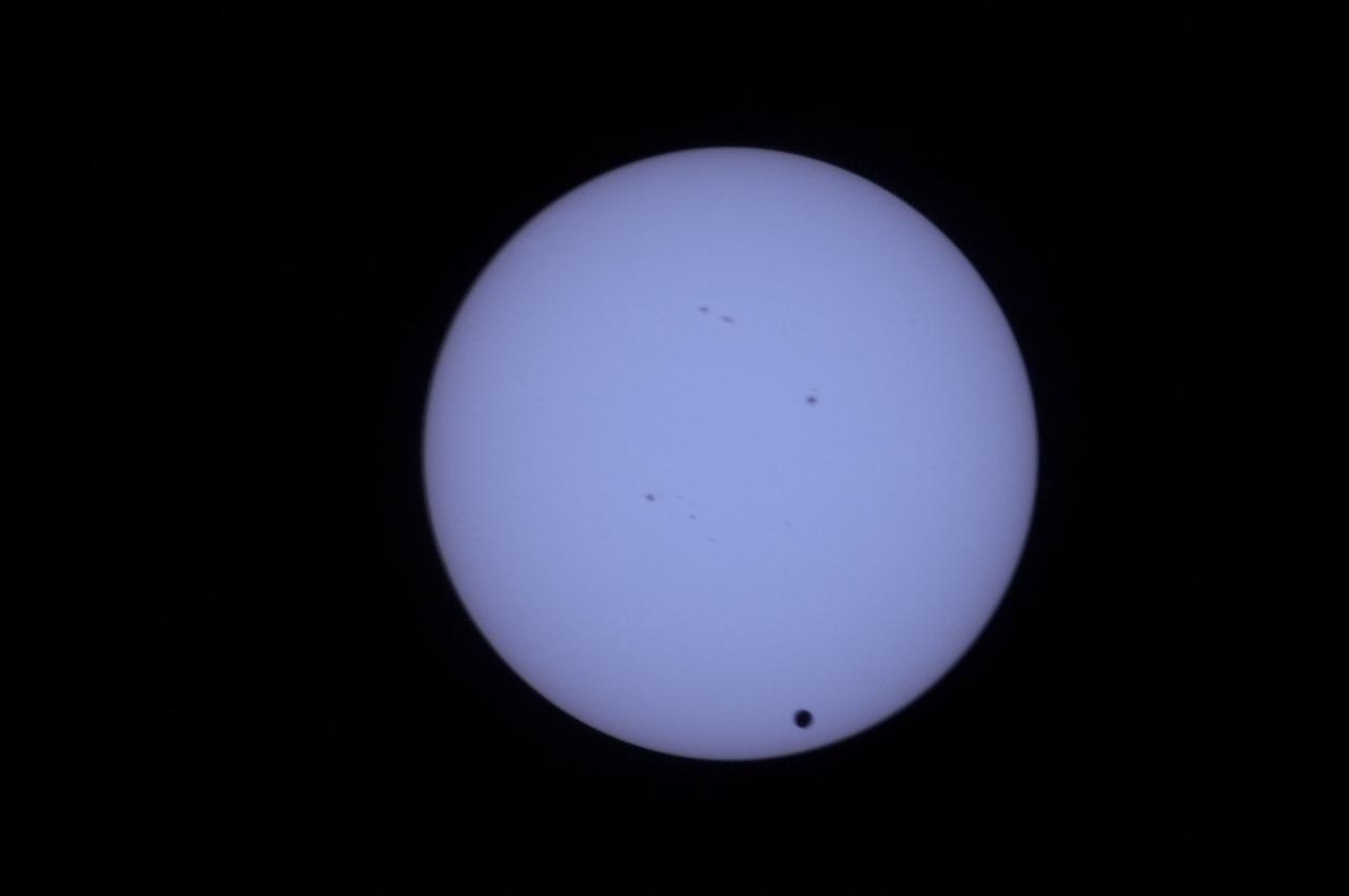 Transit of Venus as seen from the CO and Cupola Modules.