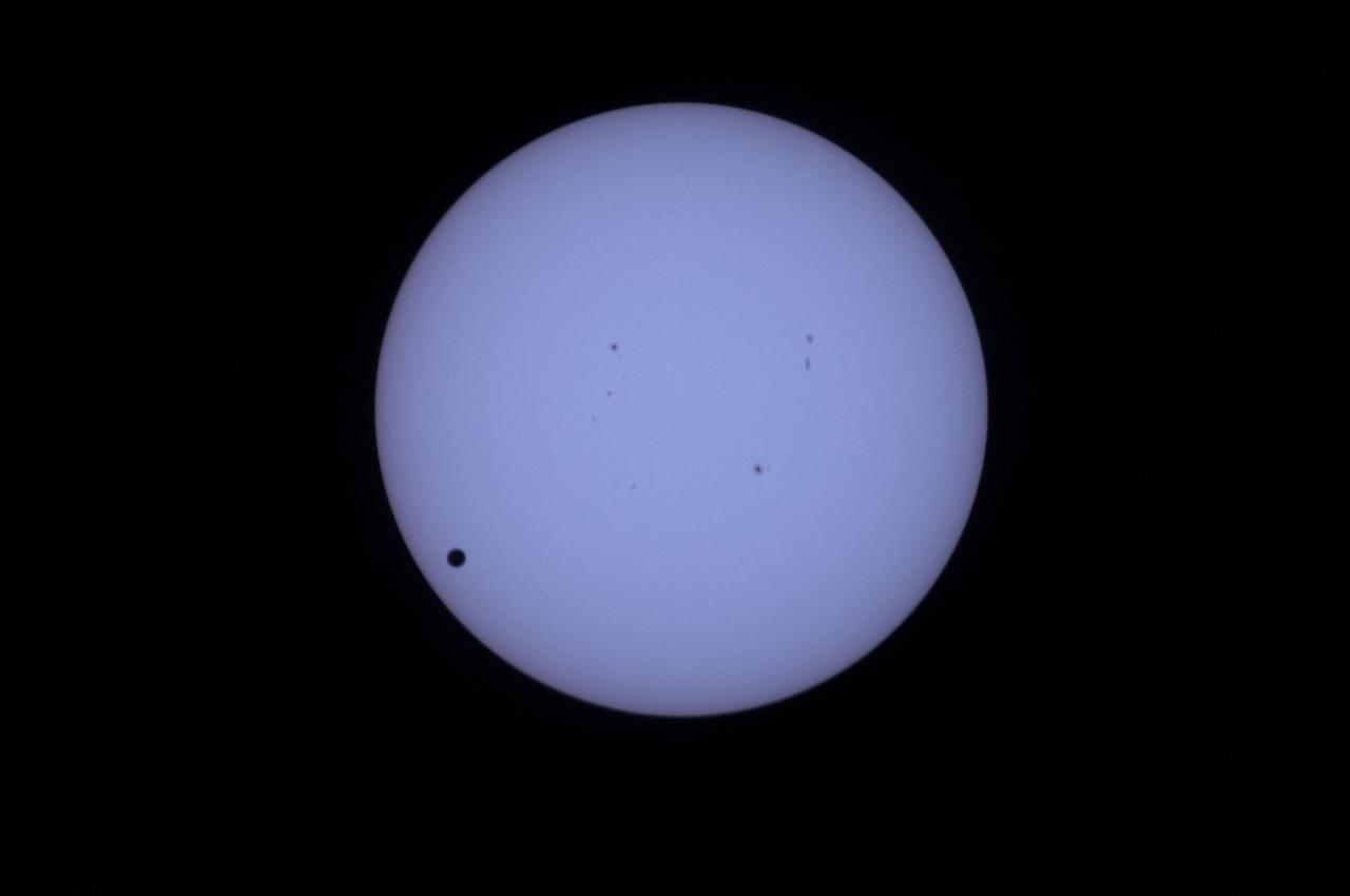 Transit of Venus as seen from the CO and Cupola Modules.