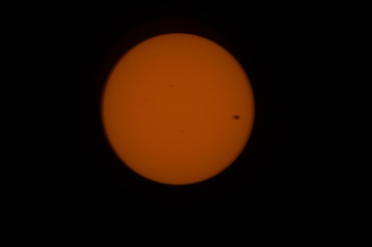 Transit of Venus seen at 762nmj from the Docking Compartment 1/CO Module.