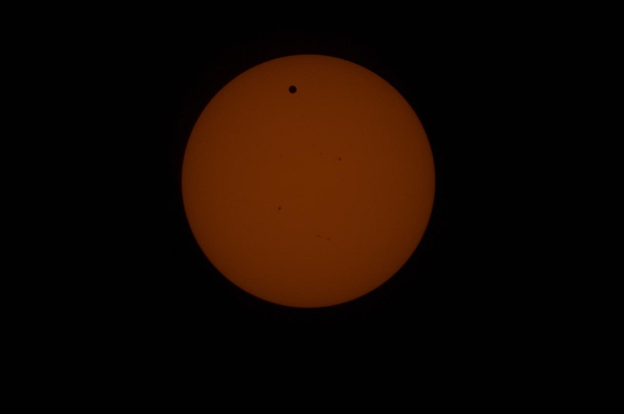 Transit of Venus seen at 762nmj from the Docking Compartment 1/CO Module.