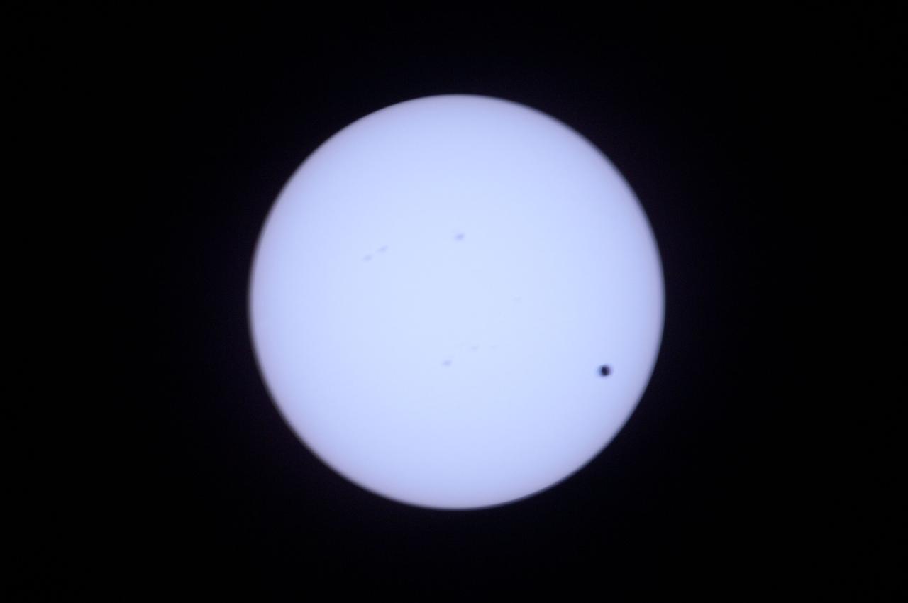 Transit of Venus as seen from the Cupola Module.