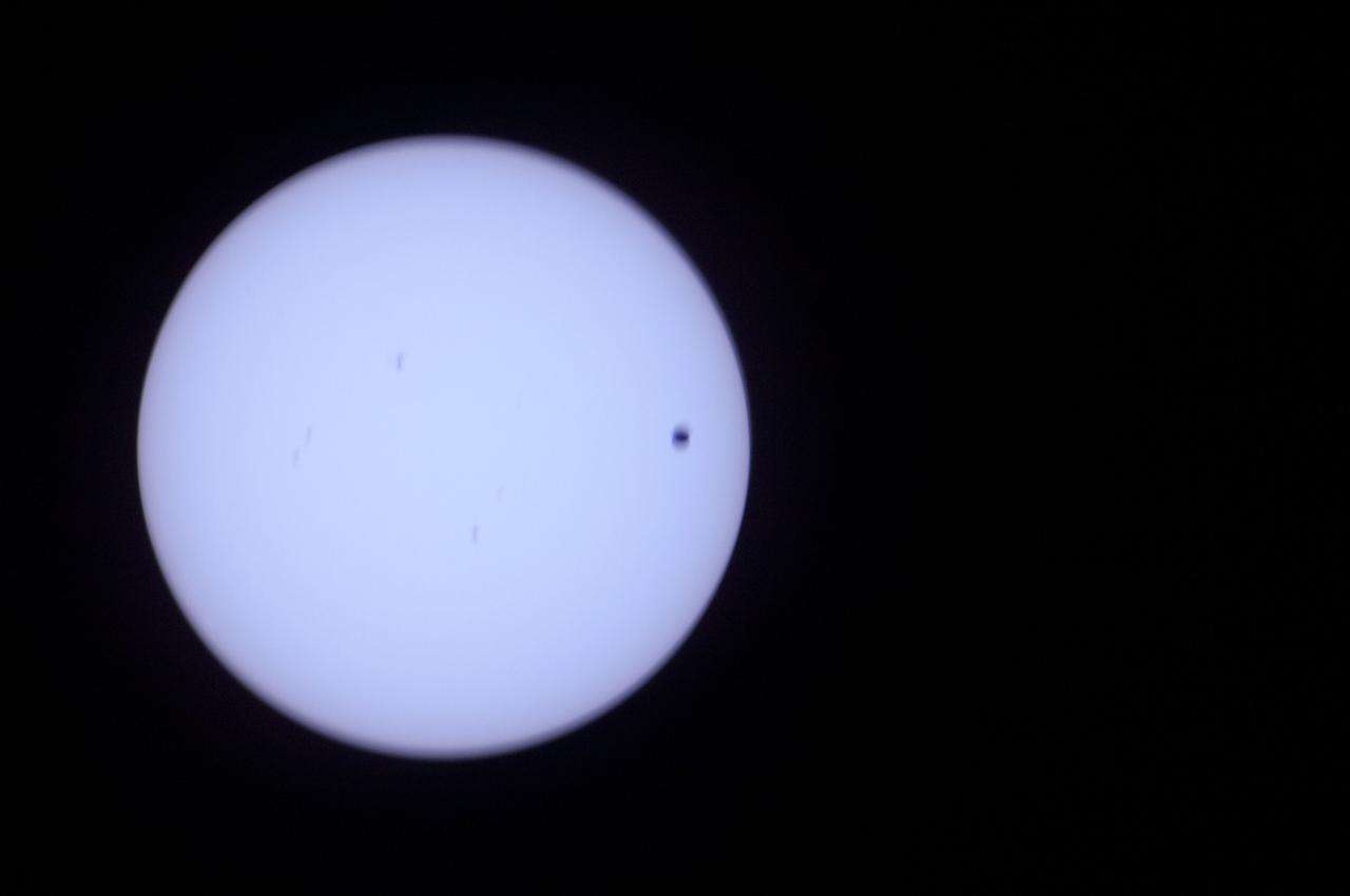 Transit of Venus as seen from the Cupola Module.