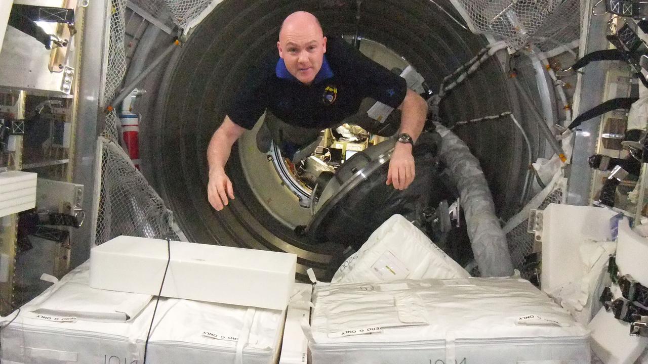 ISS031-E-157790 (15 May 2012) --- European Space Agency astronaut Andre Kuipers, Expedition 31 flight engineer, floats freely in ESA?s "Edoardo Amaldi" Automated Transfer Vehicle-3 (ATV-3) currently docked with the International Space Station.