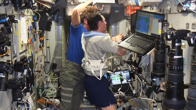 NASA image: Padalka and Revin in the SM