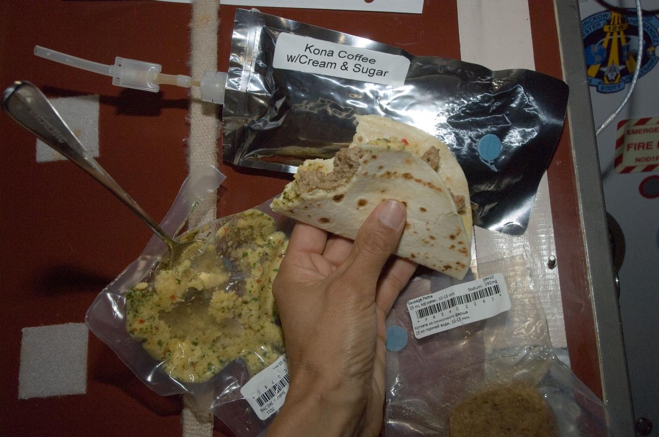 ISS032-E-010671 (29 July 2012) --- Various food and beverage items are featured in this image photographed by an Expedition 32 crew member on the International Space Station.