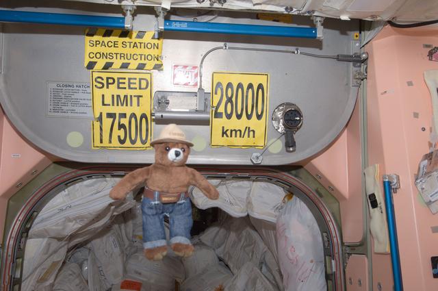 NASA image: Smokey the Bear Toy in the Node 1