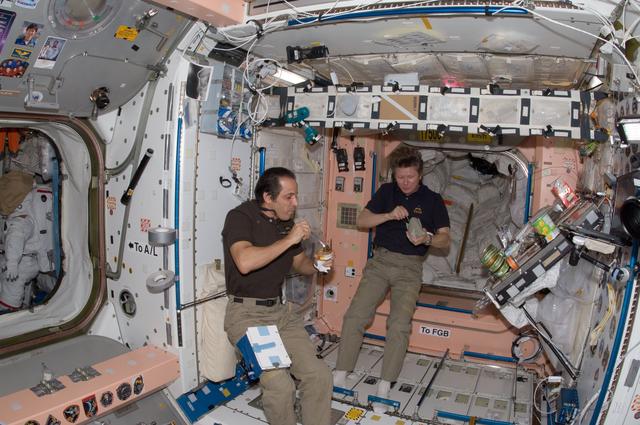 NASA image: Expedition 32 crew in Node 1