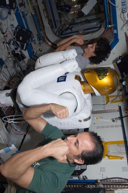 NASA image: Williams, Acaba and Robonaut 2 in U.S. lab
