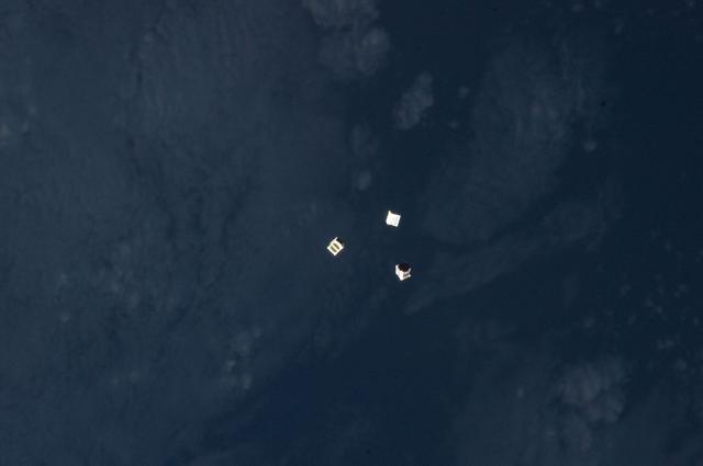 NASA image: JEMRMS Small Satellite Deployment Observation