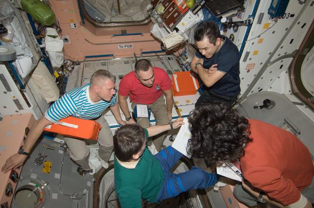 NASA image: Expedition 33 crew in Node 1