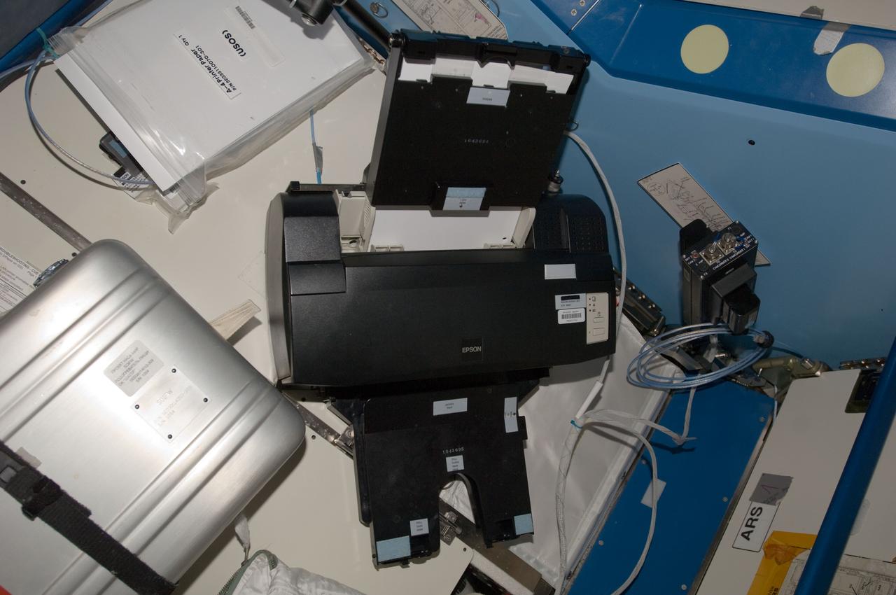 View of Epson Printer, Barcode: POC91113J. Photo was taken during Expedition 34.