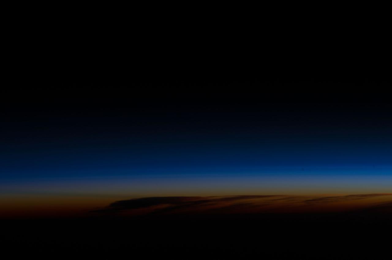 Earth Observations taken by Expedition 34 crewmember.  Earth limb is visible.  One of a series of time lapse photos.