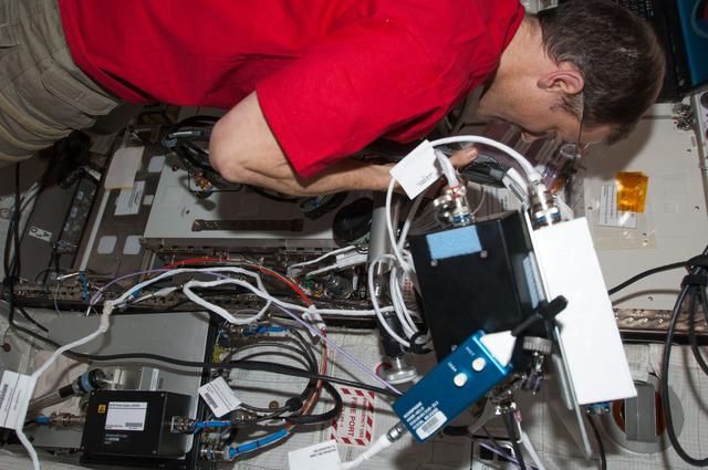 NASA image: Marshburn conducts a ham radio session