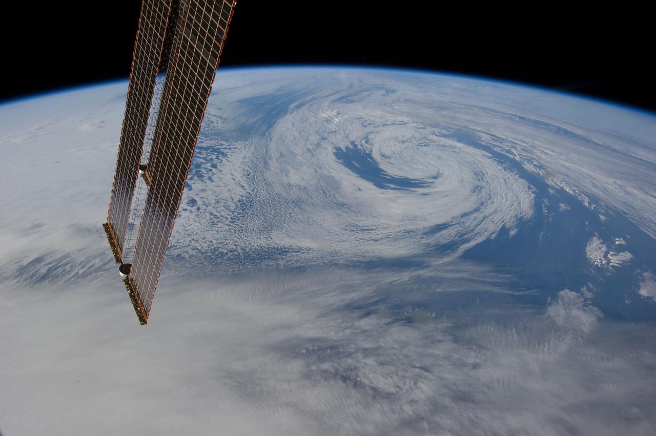 STS034-E-054502 (23 Feb. 2013) --- This view of a northern hemisphere mid-Atlantic low pressure system was photographed by one of the Expedition 34 crew members aboard the International Space Station flying approximately 240 miles above Earth on Feb. 23, 2013. The nadir of the space station when the image was taken was 49.9 degrees north latitude and 29.6 degrees west longitude.