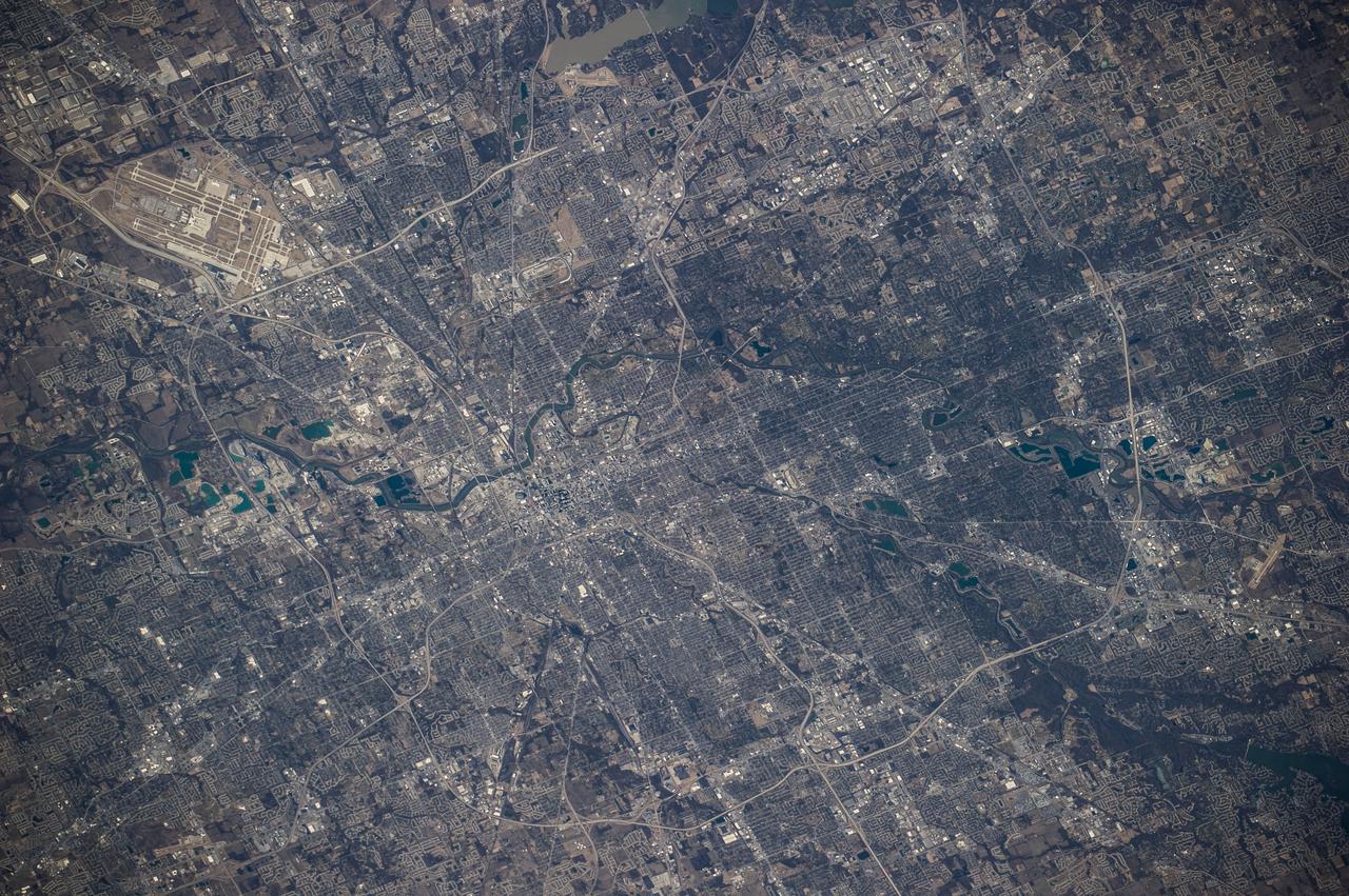 ISS034-E-056011 (25 Feb. 2013) --- One of the Expedition 34 crew members aboard the International Space Station took advantage of clear skies over Indianapolis, Indiana on Feb. 25 and captured this image of the capital city from a point some 240 miles above Earth.