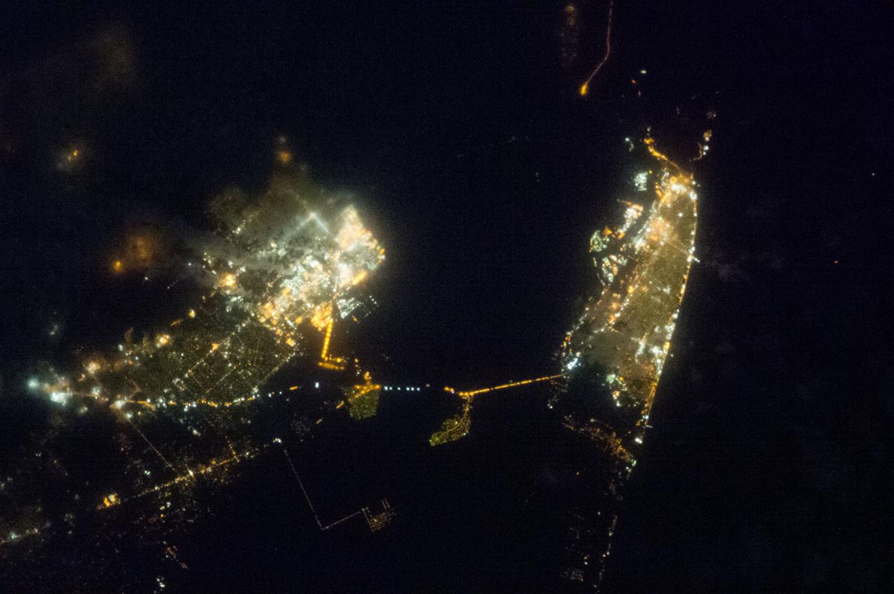 Earth observation taken by the Expedition 35 crew aboard the ISS. View of city lights at night.