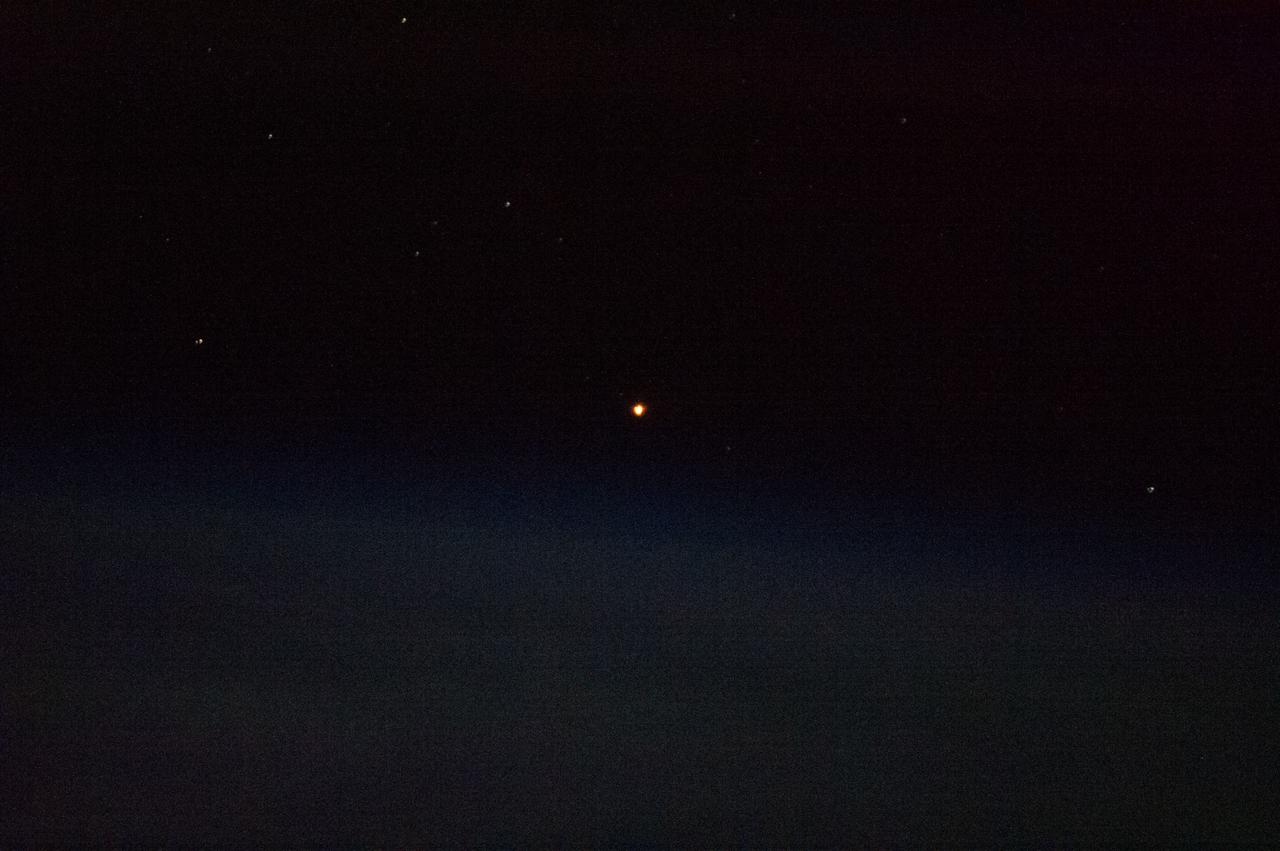 View of the launch of the Soyuz TMA-08M/34S spacecraft as seen by Expedition 35 crewmembers aboard the ISS.