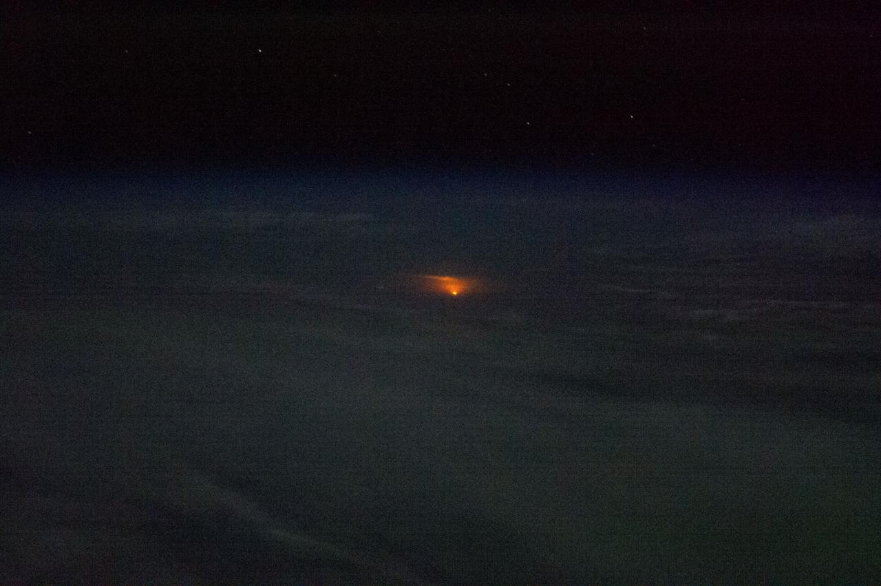 ISS035-E-010313 (28 March 2013) --- One of the Expedition 35 crew members aboard the Earth-orbiting International Space Station took this photo which was part of a series documenting the launch of the "other half" of the Expedition 35 crew.  The Soyuz TMA-08M rocket launched from the Baikonur Cosmodrome in Kazakhstan on March 29, 2013 (Kazakh time) carrying Expedition 35 Soyuz Commander Pavel Vinogradov,  NASA Flight Engineer Chris Cassidy and Russian Flight Engineer Alexander Misurkin to the International Space Station.  Their Soyuz rocket launched at 2:43 a.m., March 29, local time, while it was still March 28 in GMT and USA time zones.