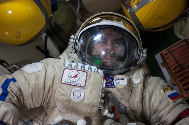 NASA image: Vinogradov during Orlan Translation Exercise