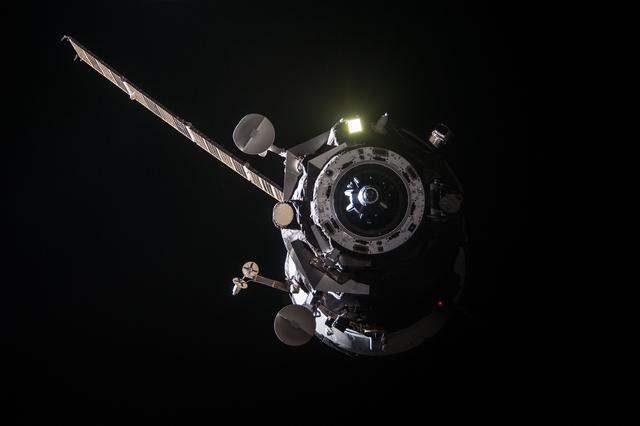 NASA image: Progress 51 docking mechanism out of SM Window 26 post-ISS separation