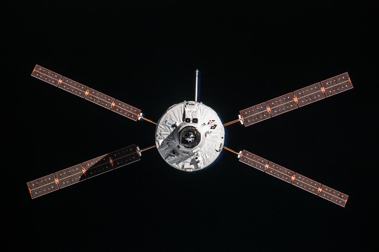 ISS036-E-007844 (15 June 2013) --- Surrounded by the blackness of space, the European Space Agency's Automated Transfer Vehicle-4 (ATV-4) “Albert Einstein” approaches the International Space Station. The spacecraft went on to successfully dock to the orbital outpost at 2:07 GMT, June 15, 2013, following a ten-day period of free-flight.