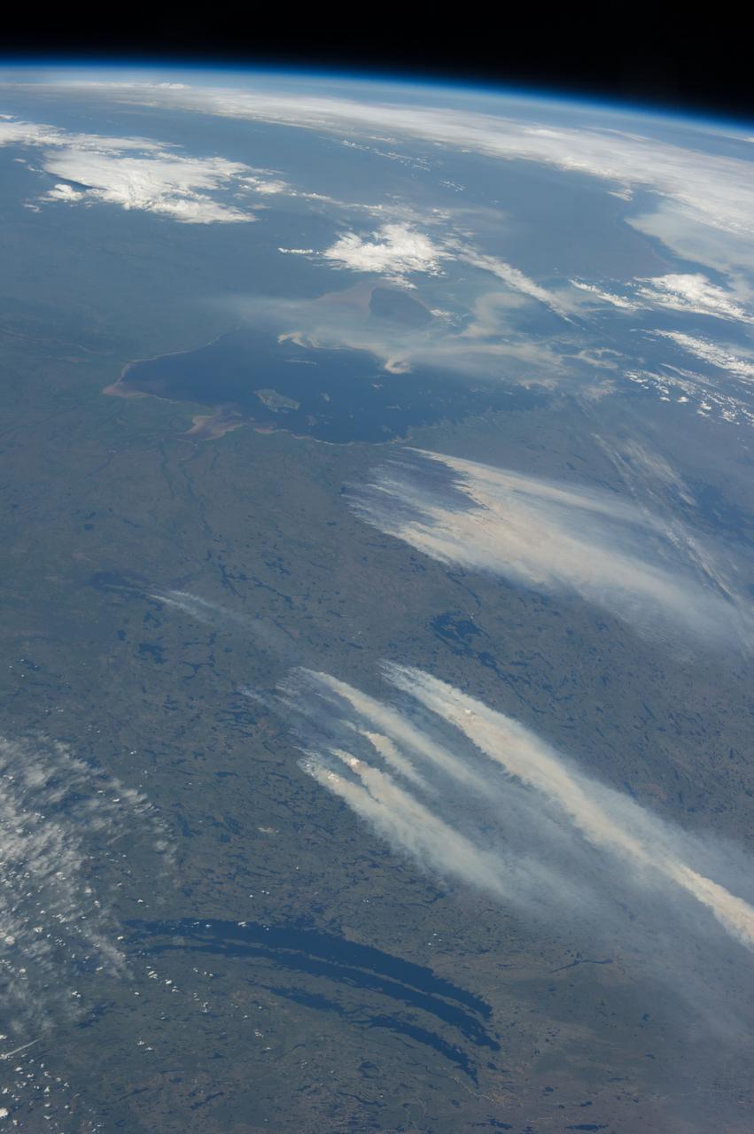 ISS036-E-015335 (4 July 2013) ---  A number of Quebec, Canada wildfires southeast of James Bay were recorded as part of a series of photographs taken and downlinked to Earth on July 4 by the Expedition 36 crew members aboard the International Space Station.
