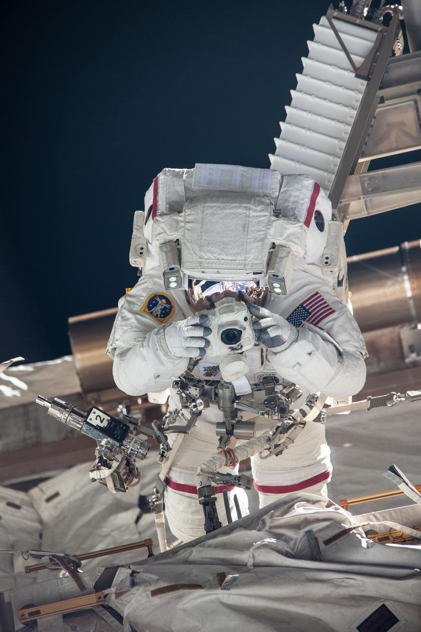 ISS036-E-016535 (9 July 2013) --- NASA astronaut Chris Cassidy, Expedition 36 flight engineer, participates in a session of extravehicular activity (EVA) as work continues on the International Space Station. During the six-hour, seven-minute spacewalk, Cassidy and European Space Agency astronaut Luca Parmitano (out of frame), flight engineer, prepared the space station for a new Russian module and performed additional installations on the station’s backbone.