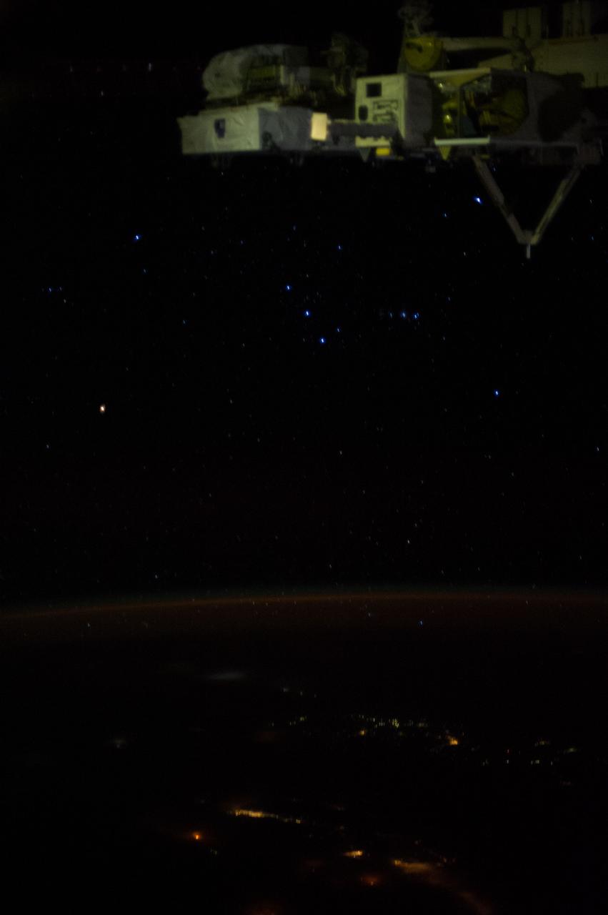 Earth observation taken during a night pass by an Expedition 36 crew member on board the International Space Station (ISS). Per Twitter message: Orion.