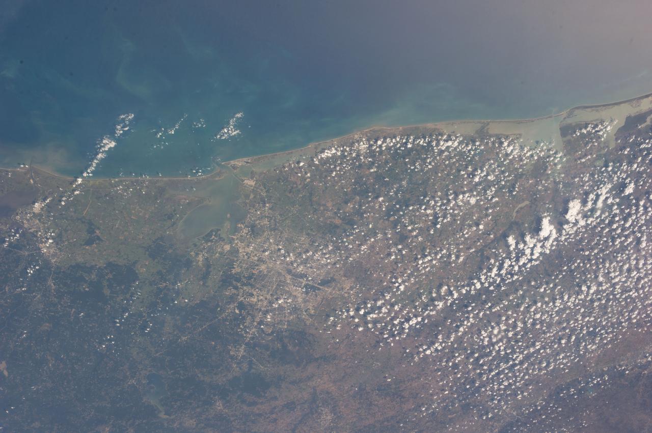 Earth observation taken during a day pass by an Expedition 36 crew member on board the International Space Station (ISS).  Per Twitter message: Hey, Houston, what were you doing an hour ago when I snapped this picture from #ISS?