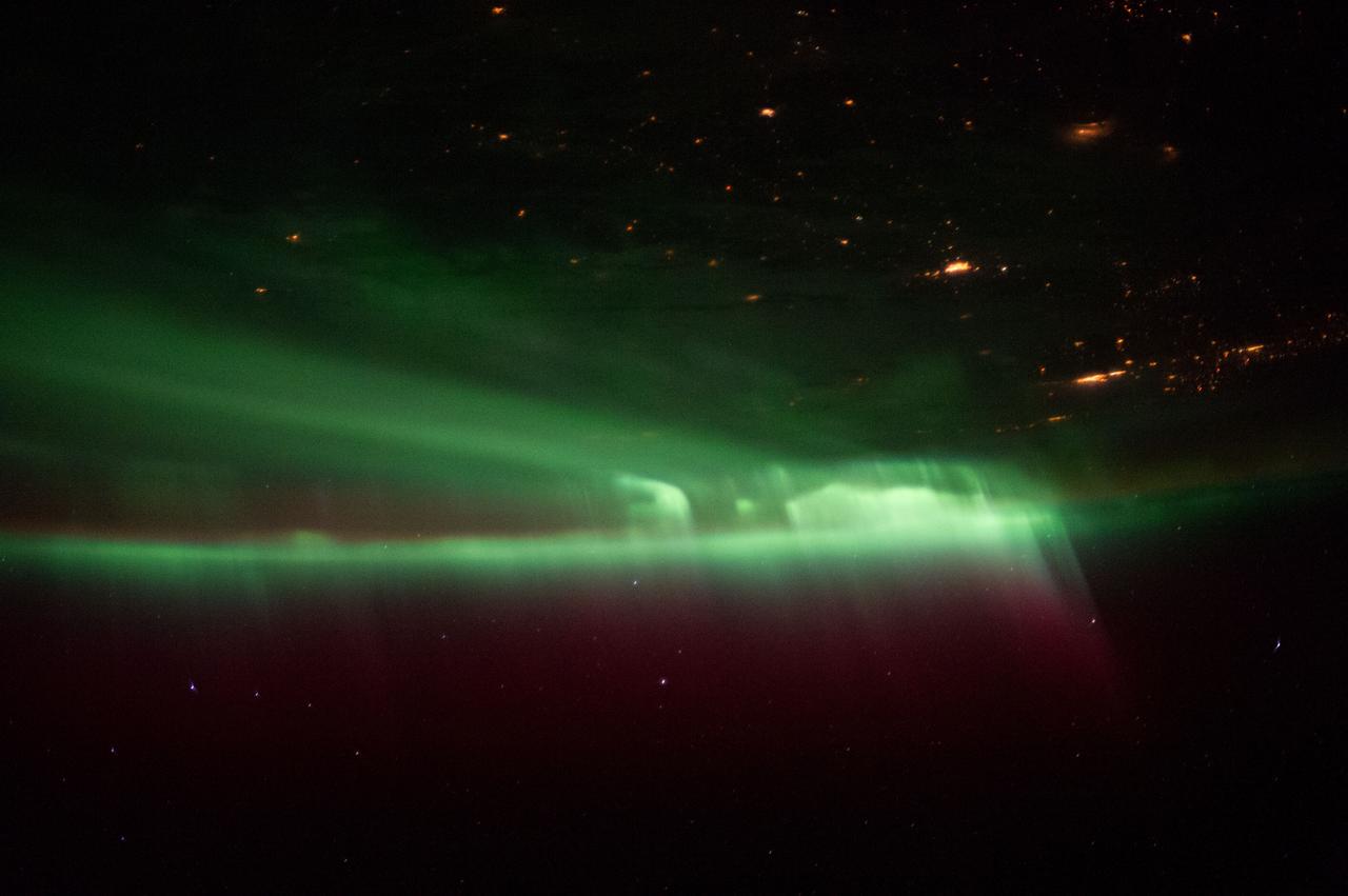 Earth observation taken during a day pass by the Expedition 37 crew. Folder lists this as aurora.