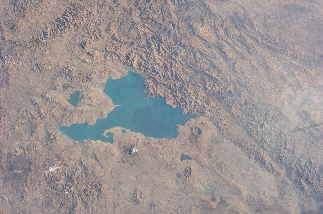 Earth observation taken during a day pass by the Expedition 37 crew. Per Twitter message: Lake Van, eastern Turkey.