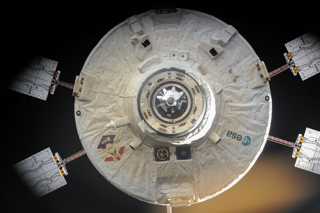 ISS037-E-021161 (28 Oct. 2013) --- The European Space Agency’s fourth Automated Transfer Vehicle (ATV-4), also known as the “Albert Einstein,” begins its relative separation from the International Space Station during the Expedition 37 mission.  The ATV-4 undocked from the aft port of the Zvezda Service Module at 4:55 a.m. (EDT) Oct. 28, 2013. The ATV, filled with trash and unneeded items, is scheduled to be sent into Earth’s atmosphere for a planned destructive re-entry over an uninhabited area of the south Pacific Ocean on Nov. 2.