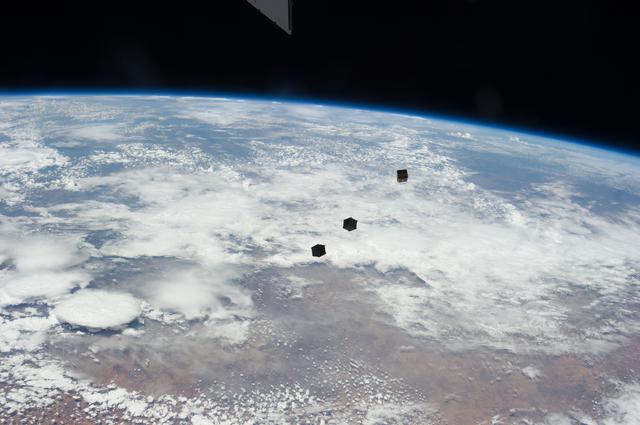 NASA image: Small Cube Satellite Deploy
