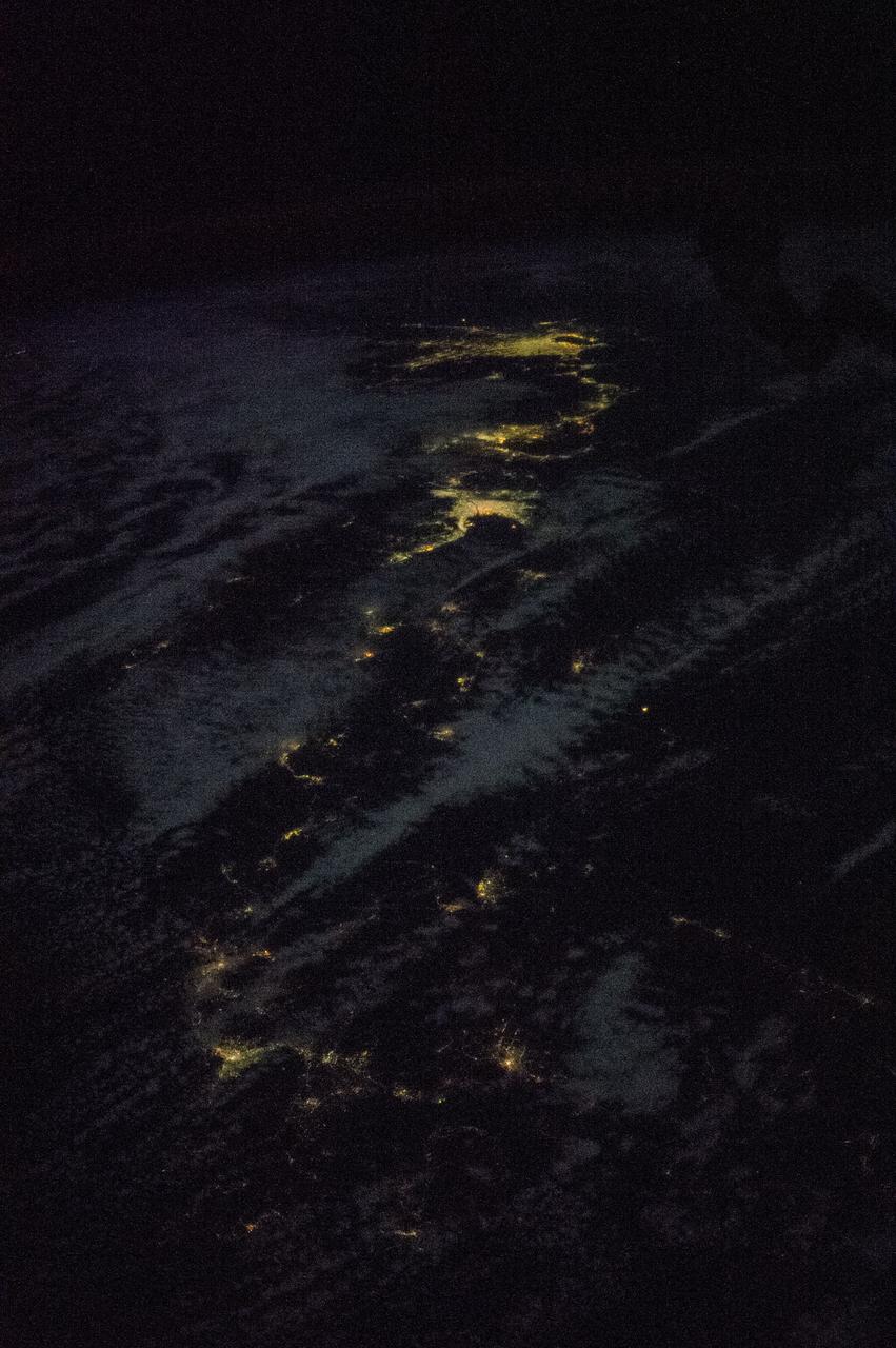 Night Earth observations taken by Expedition 38 crewmember.  Crewmember indicates Japan.  Image was released by astronaut on Twitter.