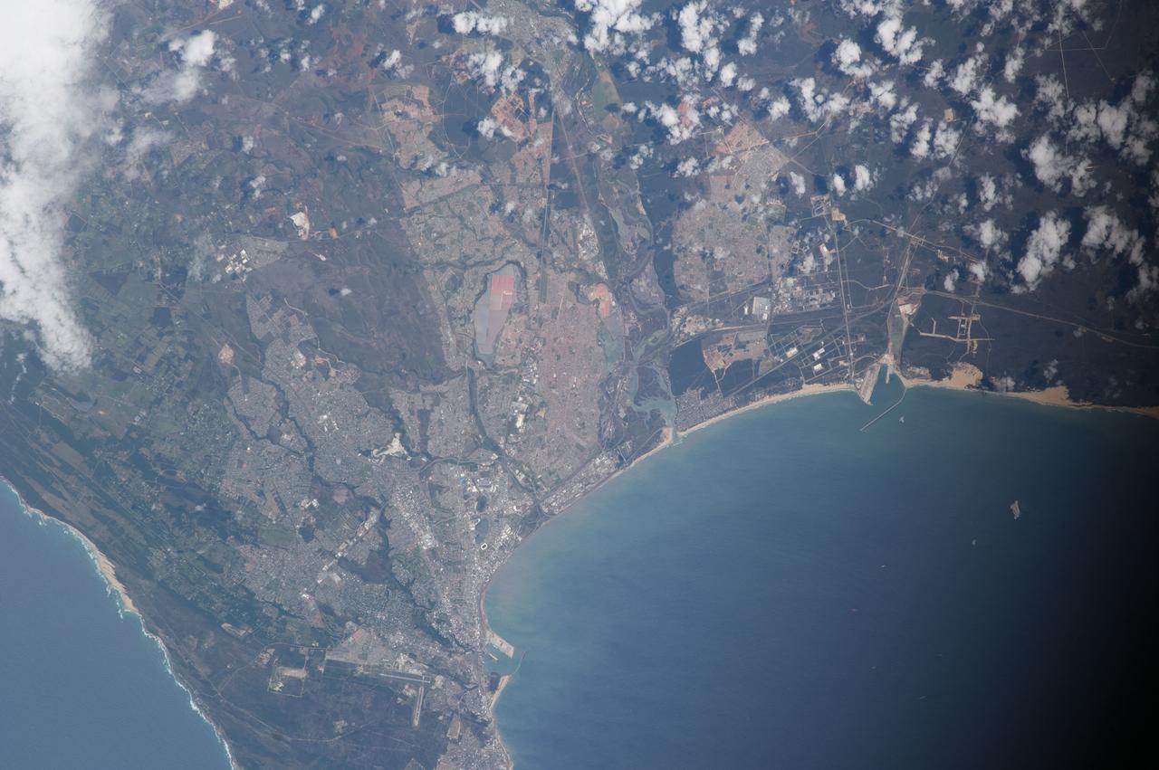 ISS038-E-008471 (26 Nov. 2013) --- One of the Expedition 38 crew members aboard the International Space Station took this photograph showing a part of South Africa's Atlantic Coast.  South Africa is the only African nation bordered by both the Indian and Atlantic Oceans.