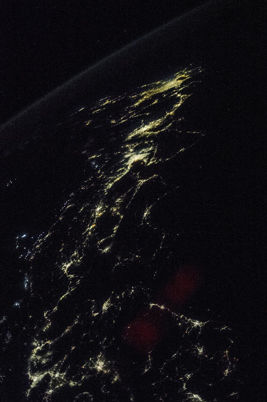 Night Earth Observations taken by Expedition 38 crewmember.  Image was released by astronaut on Twitter.