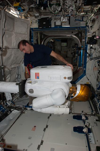 NASA image: Mastracchio prepares Robonaut for Taskboard Operations
