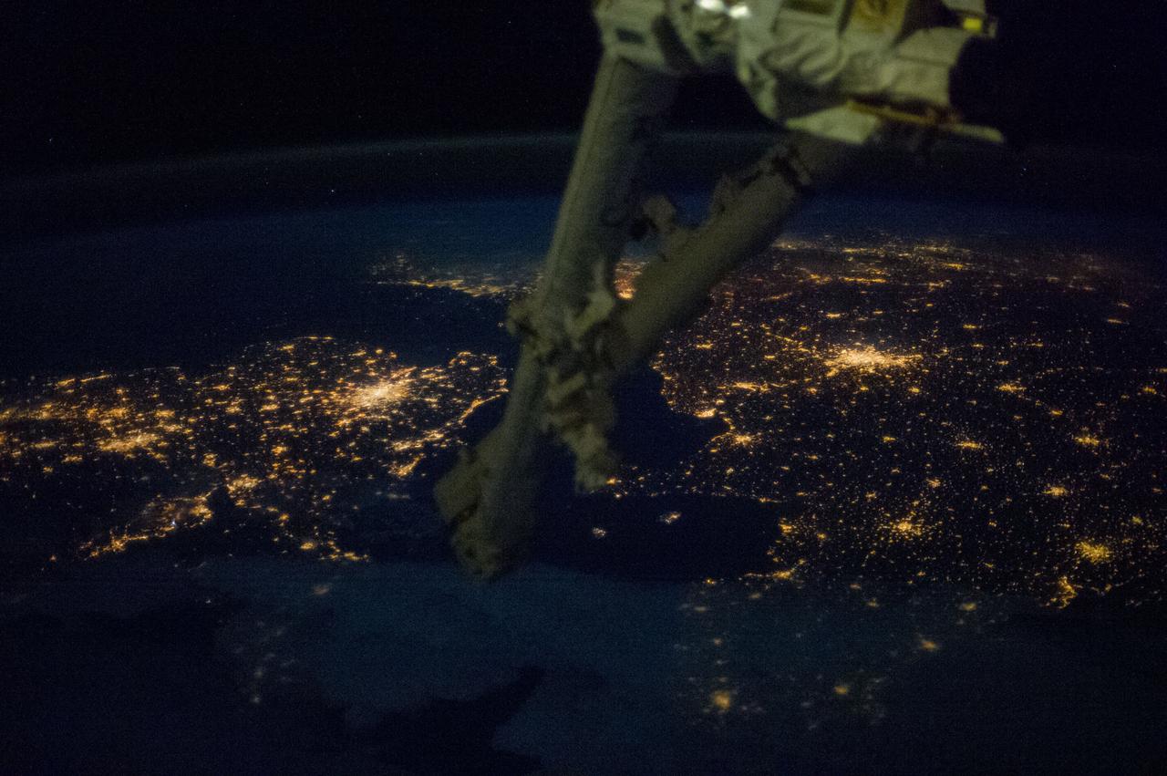 Night Earth observations taken by Expedition 38 crewmember.  Image was released by astronaut on Twitter.
