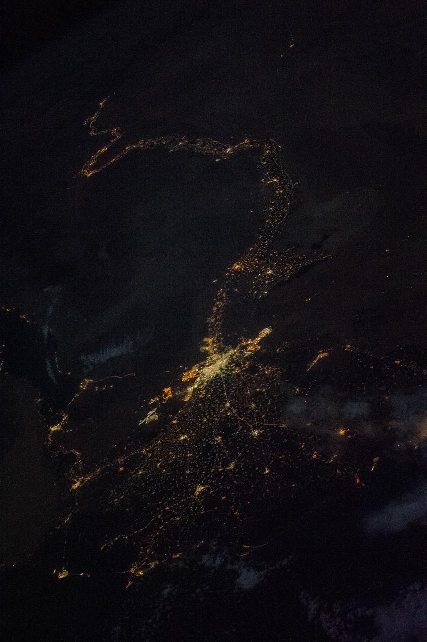 Night Earth Observations taken by Expedition 38 crewmember.  Image was released by astronaut on Twitter.