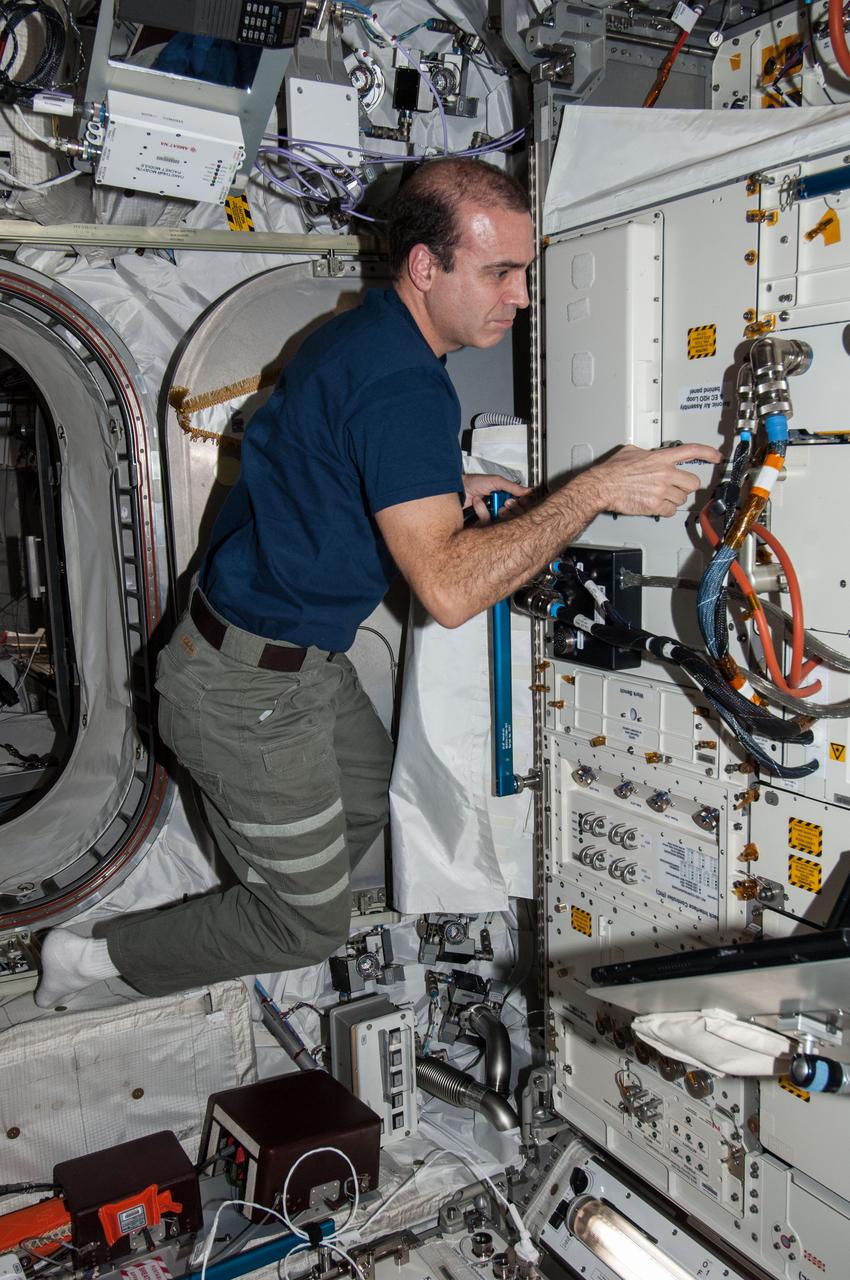 ISS038-E-027224 (9 Jan. 2014) --- NASA astronaut Rick Mastracchio, Expedition 38 flight engineer, works at the Fluid Science Laboratory (FSL) in the Columbus laboratory of the International Space Station.
