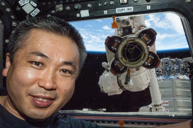 NASA image: Wakata in the Cupola Module